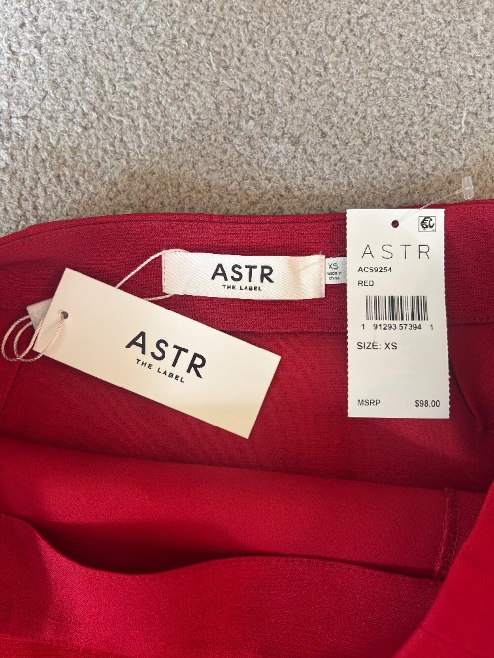 ASTR The Label Sophie Red Bow Slit Mini Skirt XS | NWT - Picture 8 of 9